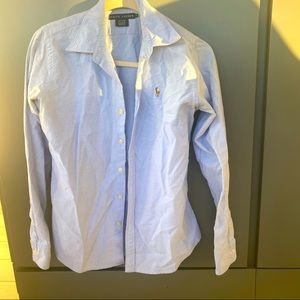 Ralph Lauren Slim Fit Cotton Oxford Shirt, Blue, Size 6